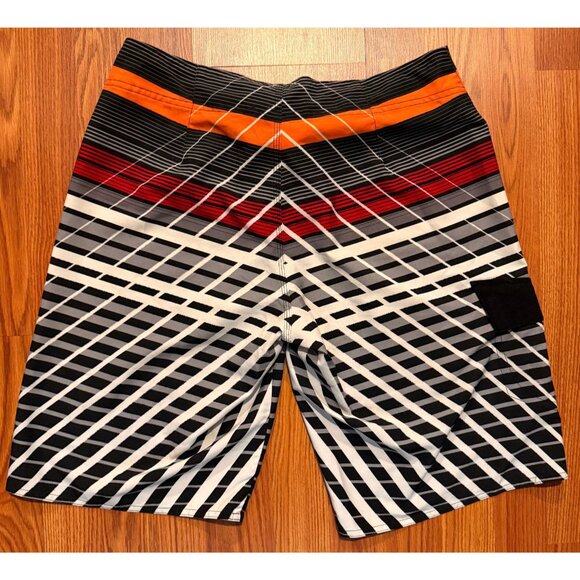 Tony Hawk Board Shorts Mens 32 10" Striped Beach Swim Trunks - Picture 2 of 6
